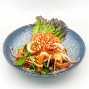 ผัดขี้เมาทะเล (Spicy Seafood Spaghetti Pad Kee Mao)