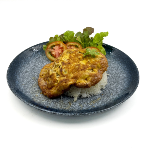 ไข่เจียวหมูสับราดข้าว เล็ก (Thai Omelette Pork Meal Set)