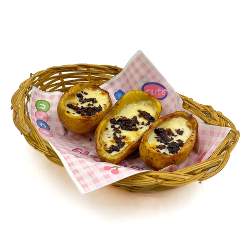 Potato Skins with Blue Cheese & Bacon (โปเตโต้สกีน บลูชีส เบค่อน)