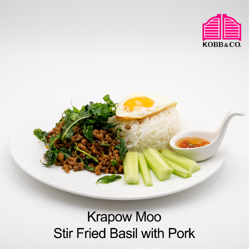 กะเพรา หมู , ไก่ กับข้าว (Fried Basil Pork Chicken)